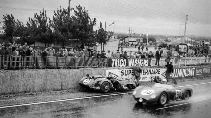 1956 Aston Martin for Le Mans, Peter Walker crashed
