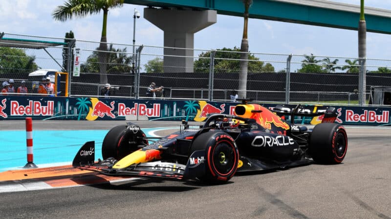 Max Verstappen (Red Bull-Honda) during practice for the 2022 Miami Grand Prix