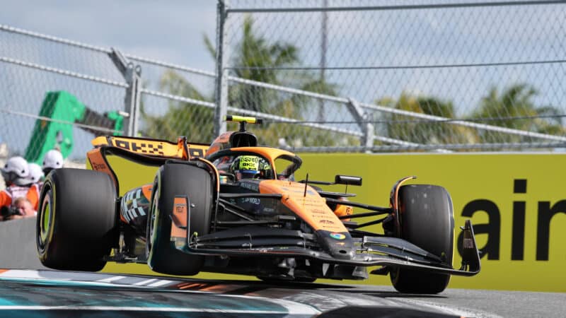 Lando Norris (McLaren-Mercedes) during practice for the 2024 Miami Grand Prix