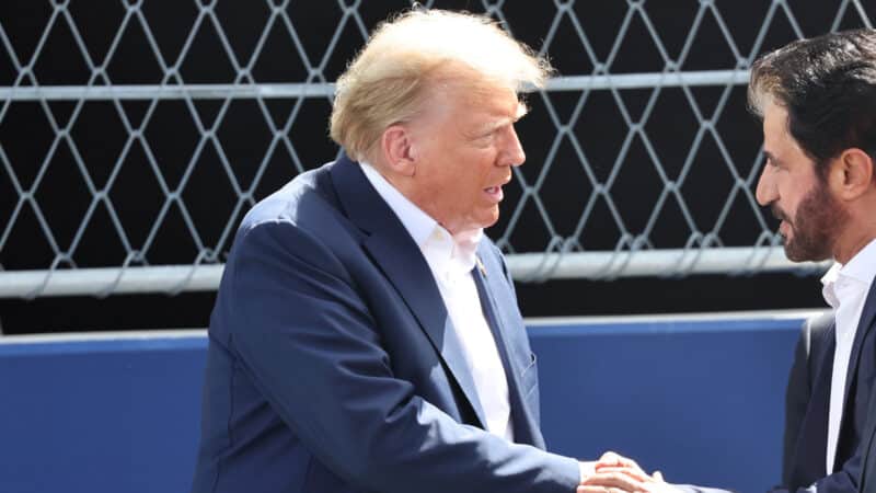 Donald Trump and FIA president Mohammed ben Sulayem