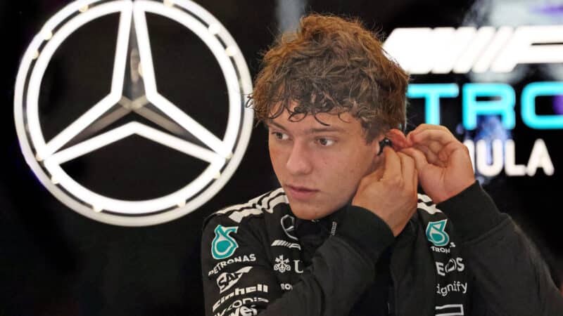 Kimi Antonelli (Mercedes) prepares before the 2025 Saudi Arabian Grand Prix