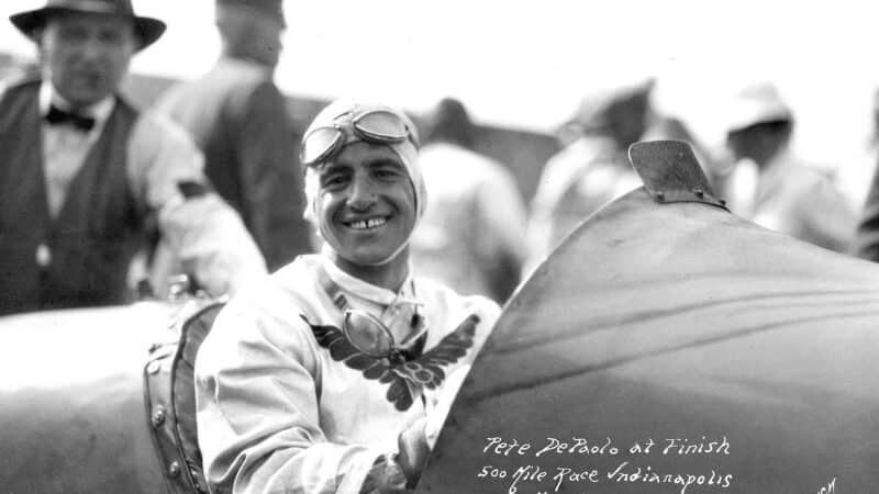 The 1925 Indy 500 winner DePaolo, the first driver to complete the race in under five hours