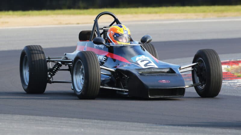 Morris, more than 40 years later, in an identical Royale RP29 at Snetterton