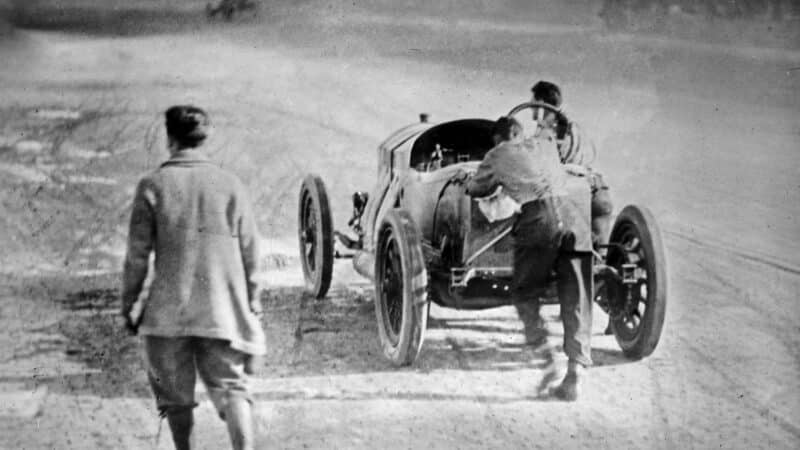 DePalma’s second Indy 500, 1912 – he led for 196 out of 198 laps before disaster struck