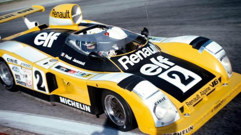 The car of Didier Pironi and Jean-Pierre Jaussaud did without the fancy aerodynamic additions, and claimed the win by five clear laps, even if it became a punishing event for the drivers