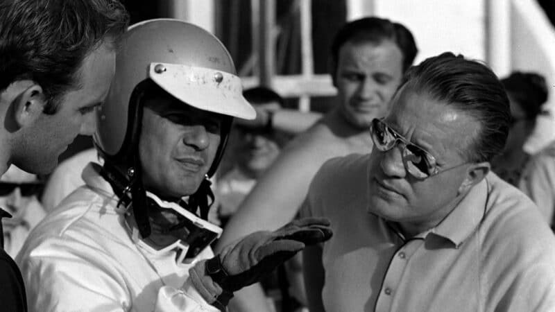 Herrmann gives feedback in the pits, rightly or wrongly