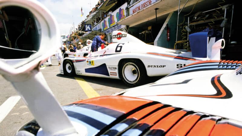 the Porsche pit