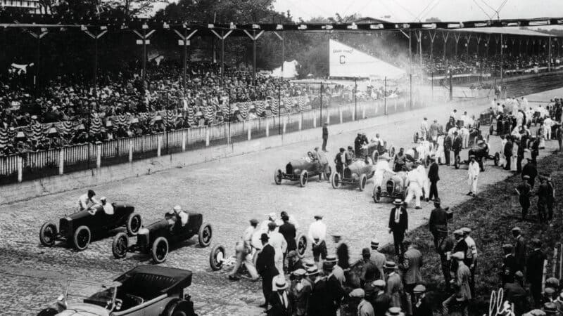 While new dad DePaolo was absent from the  1923 Indy 500, DePalma, age 40, was present, lining up in the middle of row four