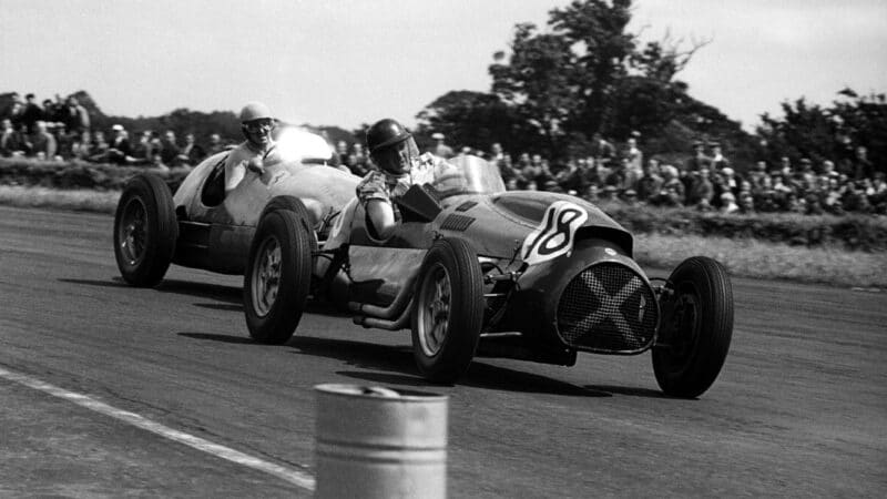 Paul Frère and Freddy Rousselle (16) shared a distinctive Equipe Nationale Belge D-type to fourth at Le Mans in 1957. Lucien Bianchi/ Georges Harris were in the sister car