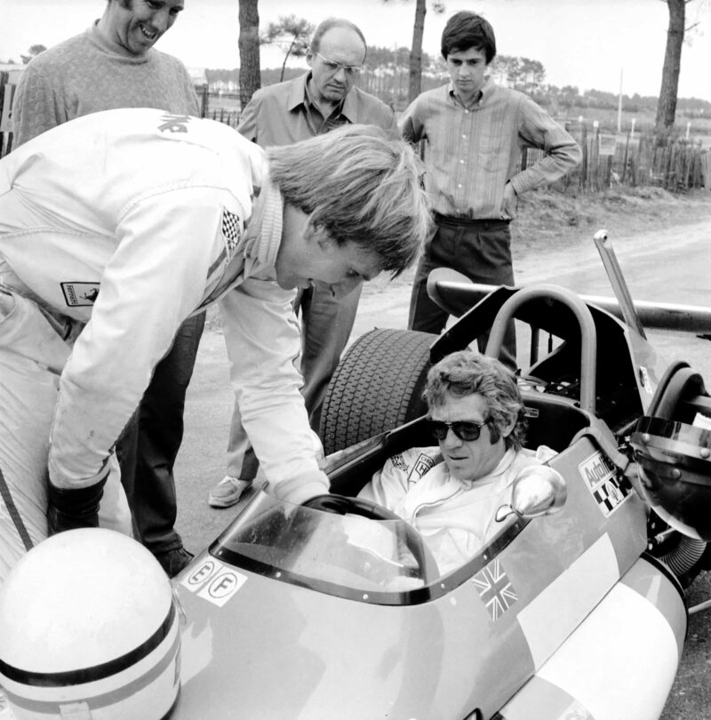 Steve McQueen with Derek Bell’s Brabham F2