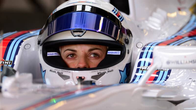 Susie Wolff in WIlliams during 2014 Barcelona test
