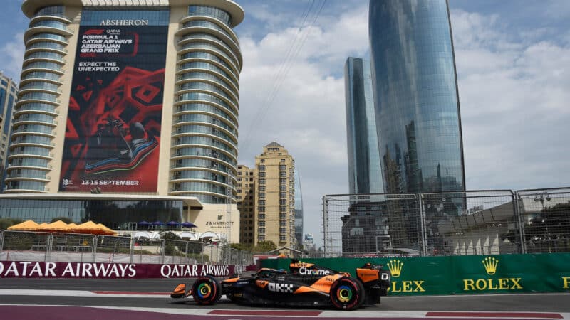 Oscar Piastri (McLaren-Mercedes) during practice for the 2024 Azerbaijan Grand Prix