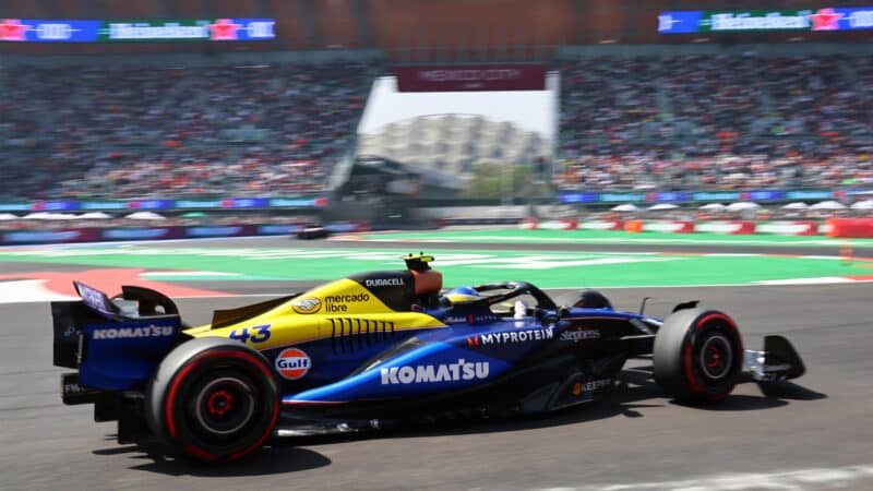 Franco Colapinto (Williams-Mercedes) during practice for the 2024 Mexican Grand Prix