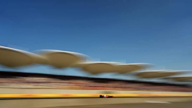 Lewis Hamilton (Ferrari) and blue skies during the sprint race at the 2025 Chinese Grand Prix