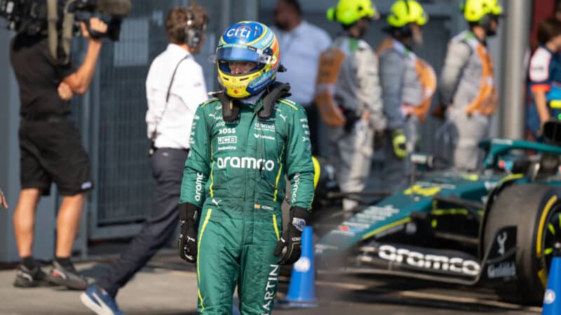 Fernando Alonso (Aston Martin-Mercedes) after the 2025 Emilia Romagna Grand Prix