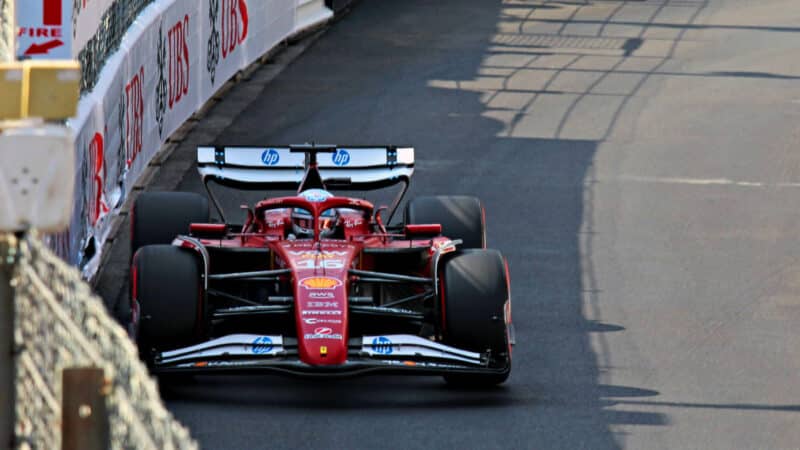 Charles Leclerc (Ferrari) at the 2025 Monaco Grand Prix in Monte Carlo