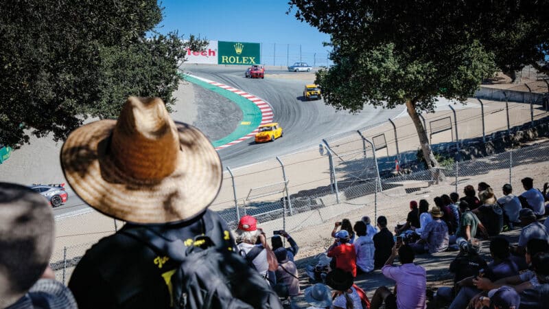 Crowd watch race from shade
