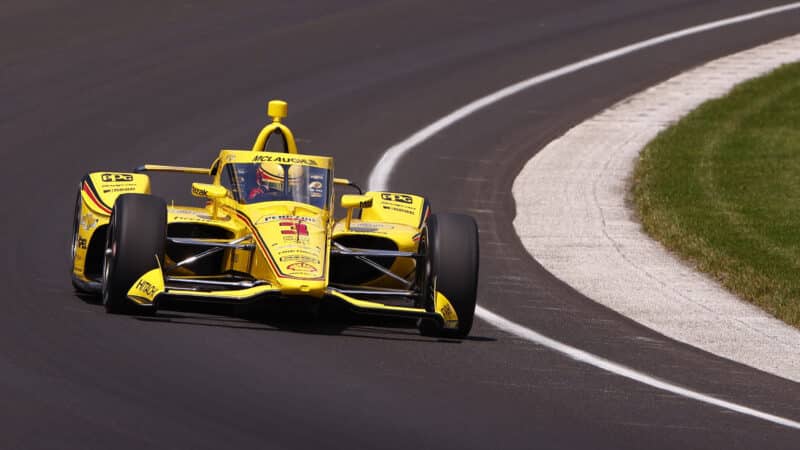 Scott Mclaughlin during the practice session for the fast twelve prior to qualifications for the NTT IndyCar Series Indianapolis 500