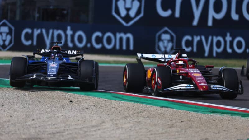 Charles Leclerc and Alex Albon during the Emilia Romagna Grand Prix