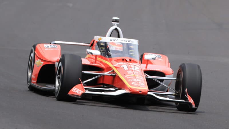 Will Power, driver of the #12 Verizon Team Penske Chevrolet, drives during practice prior to the 109th running of the Indianapolis 500
