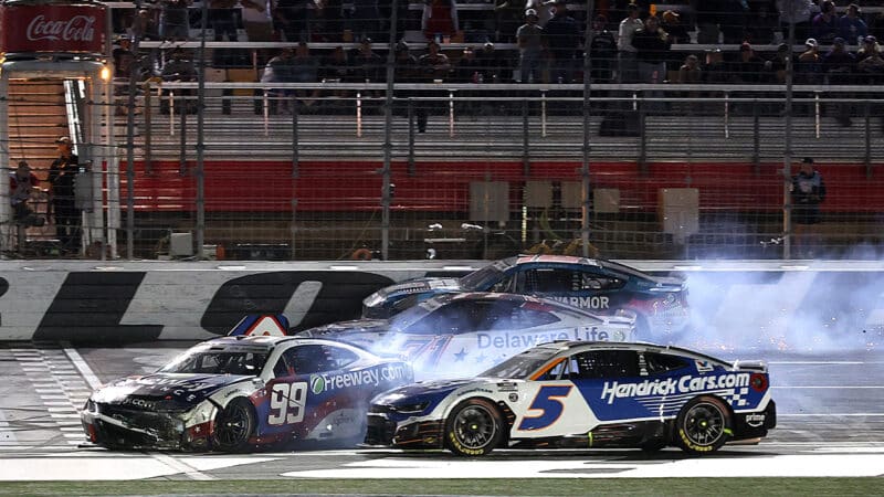 Kyle Larson caught up in crash in 2025 Coca Cola 600