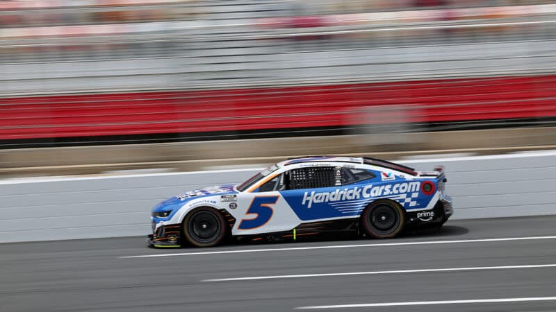 Kyle Larson in qualifying for 2025 Coca Cola 600