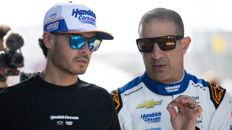 Kyle Larson with Tony Kanaan