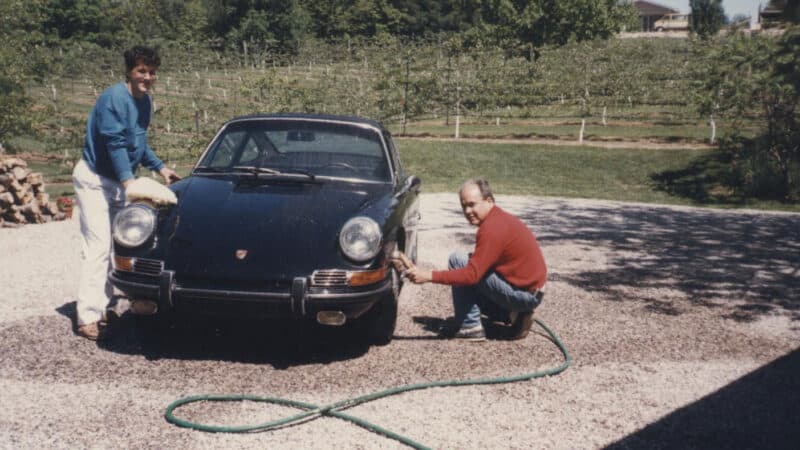 McKeel with dad Frank 911 black porsche
