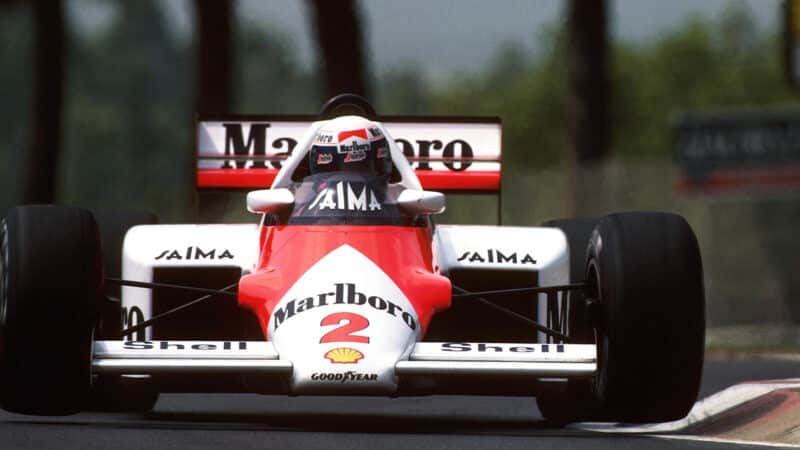 McLaren of Alain Prost in the 1985 F1 San Marino GP