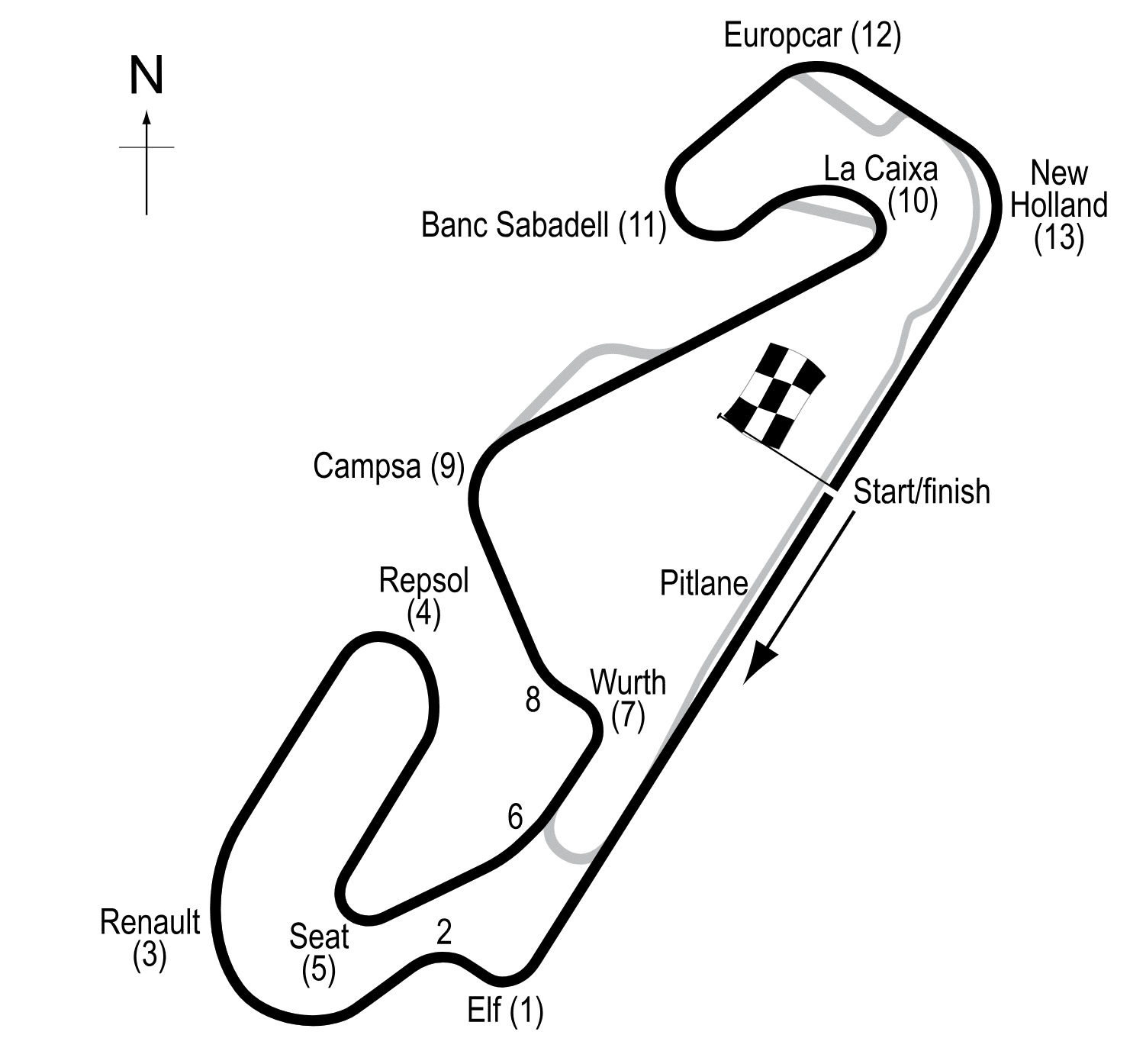Barcelona F1 circuit map