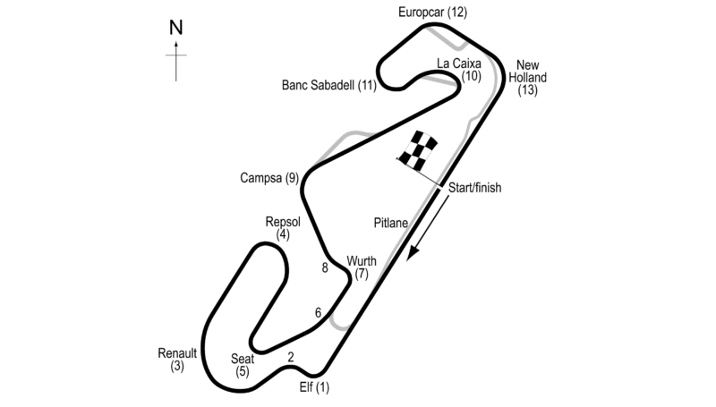 Current Circuit de Barcelona Catalunya layout