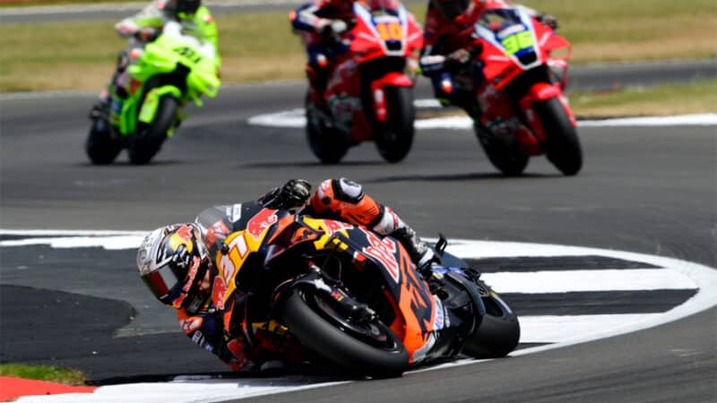 Acosta at Silverstone last weekend. KTM has yet to score a podium this year