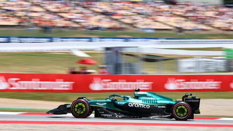 Fernando Alonso (Aston Martin-Mercedes) during the 2025 Spanish Grand Prix