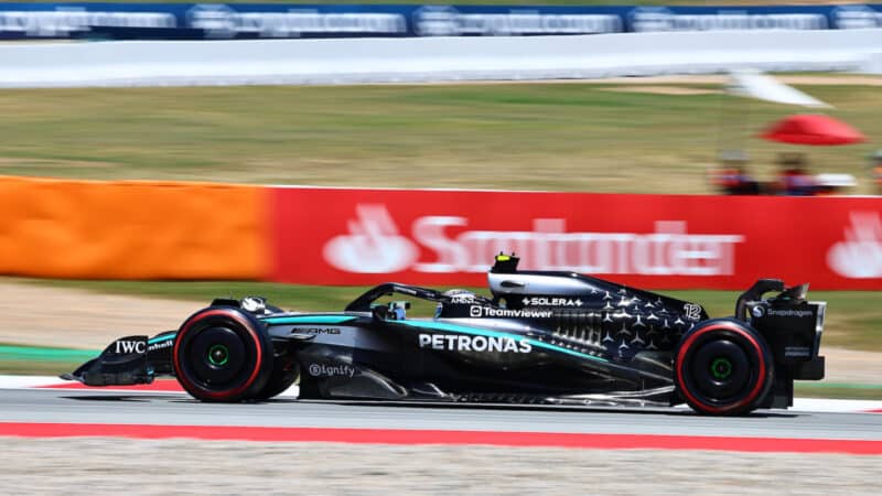 Kimi Antonelli (Mercedes) during practice for the 2025 Spanish Grand Prix