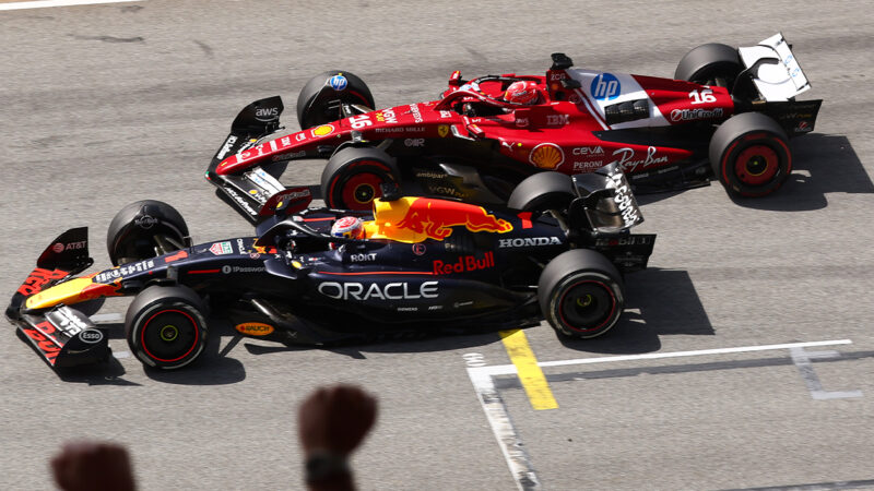 Charles Leclerc overtakes Max Verstappen in 2025 F1 Spanish Grand Prix