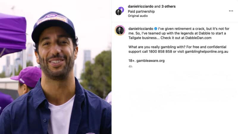 Daniel Ricciardo gambling
