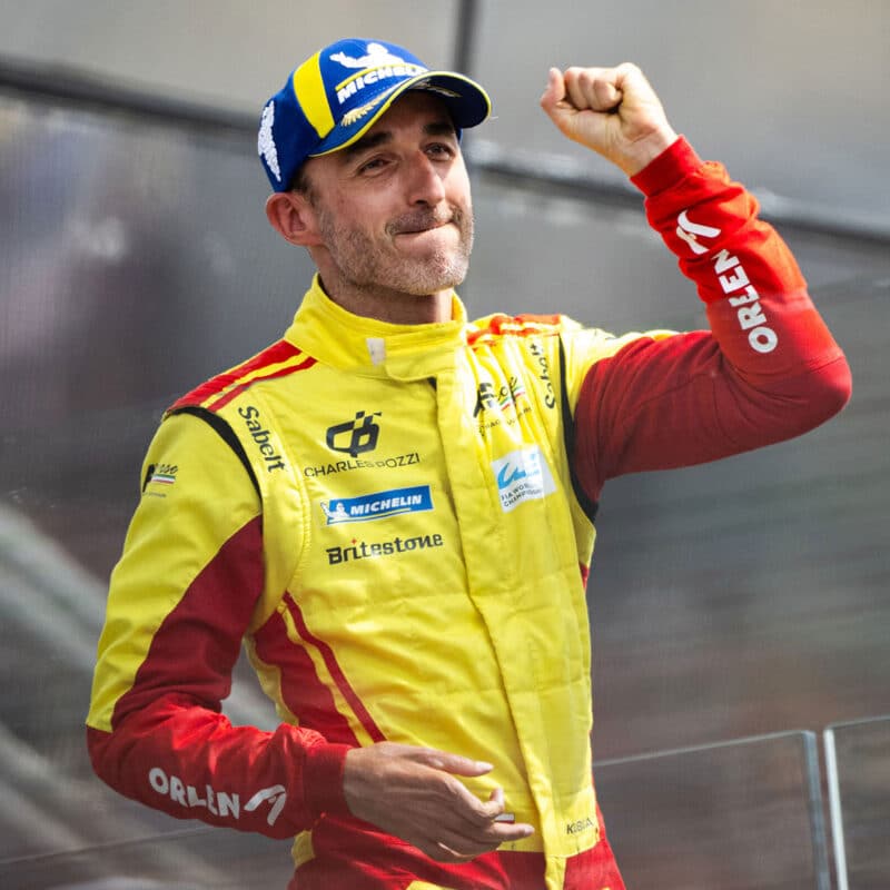 Ferrari Kubica celebrates win
