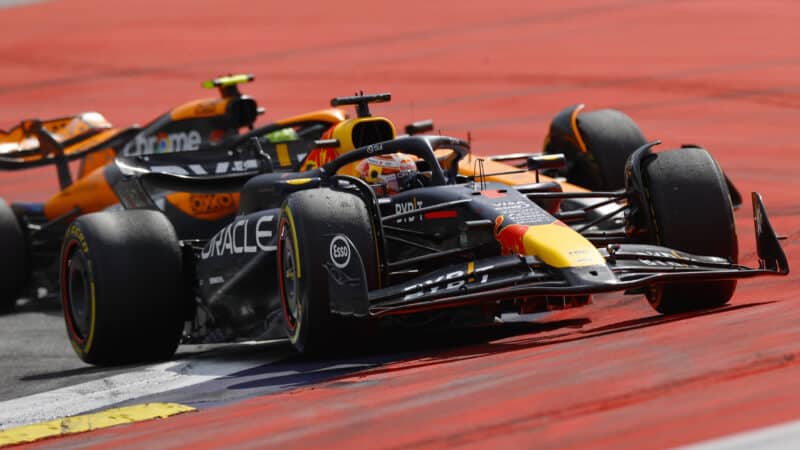 Max Verstappen and Lando Norris during the 2024 Austrian Grand Prix