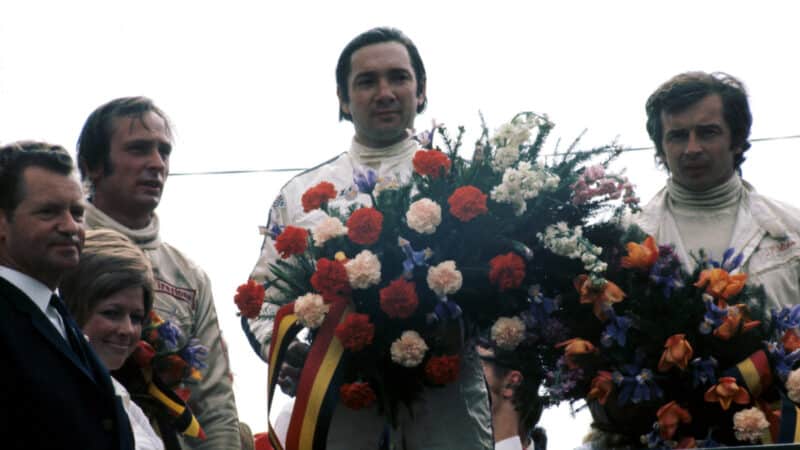Chris Amon (NZL) Ferrari second; Pedro Rodriguez (MEX) BRM winner; Jean-Pierre Beltoise (FRA) Matra third.