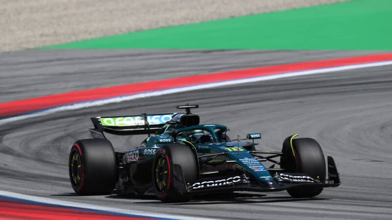 Lance Stroll in qualifying for the 2025 F1 Spanish GP