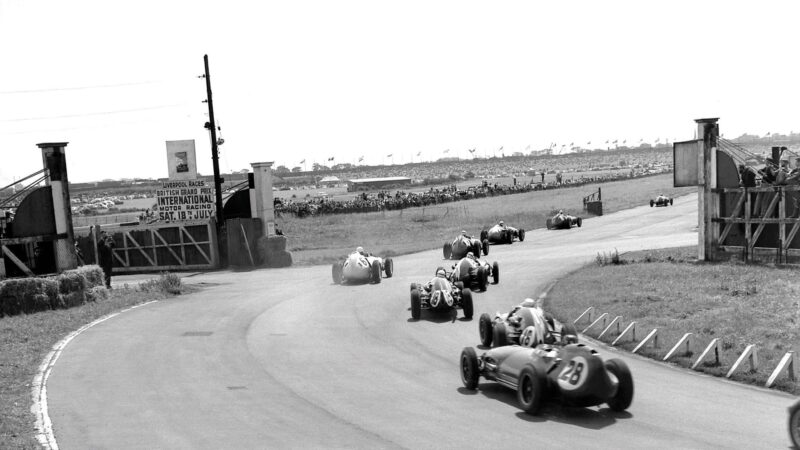 Lotus driver Graham Hill, No28 1959 British GP