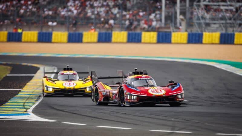 No83 Ferrari follows No51 car in the 2025 Le Mans 24 Hours