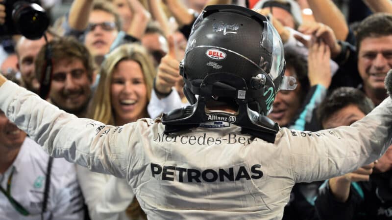Nico Rosberg (Mercedes) and his wife Vivian after the 2016 Abu Dhabi Grand Prix