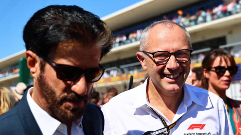 Mohammed ben Sulayem and Stefano Domenicali before the 2024 United States Grand Prix at Circuit