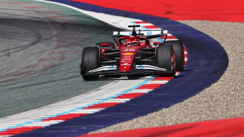 Charles Leclerc (Ferrari) during qualifying for the 2025 Austrian Grand Prix
