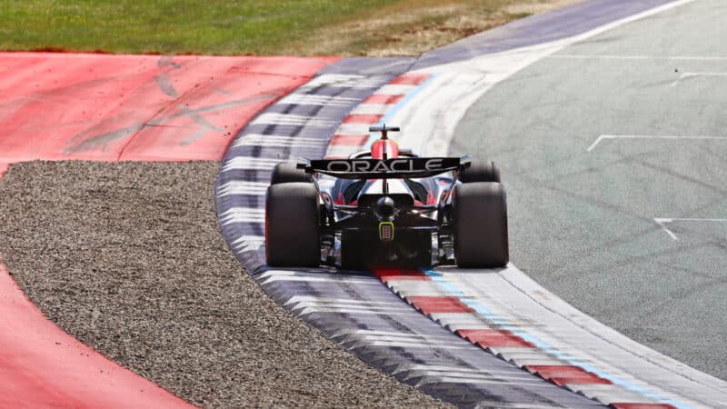 Max Verstappen (Red Bull-Honda) seen from behind during the 2025 Austrian Grand Prix