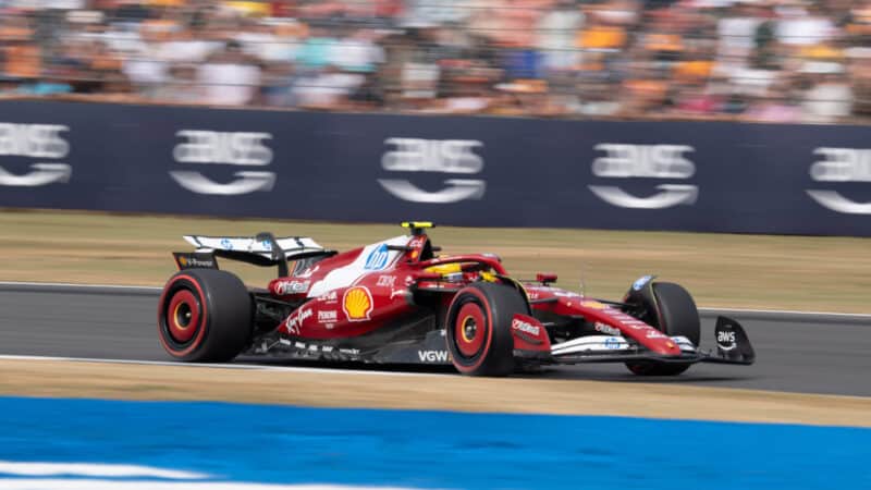 Lewis Hamilton (Ferrari) during practice for the 2025 British Grand Prix