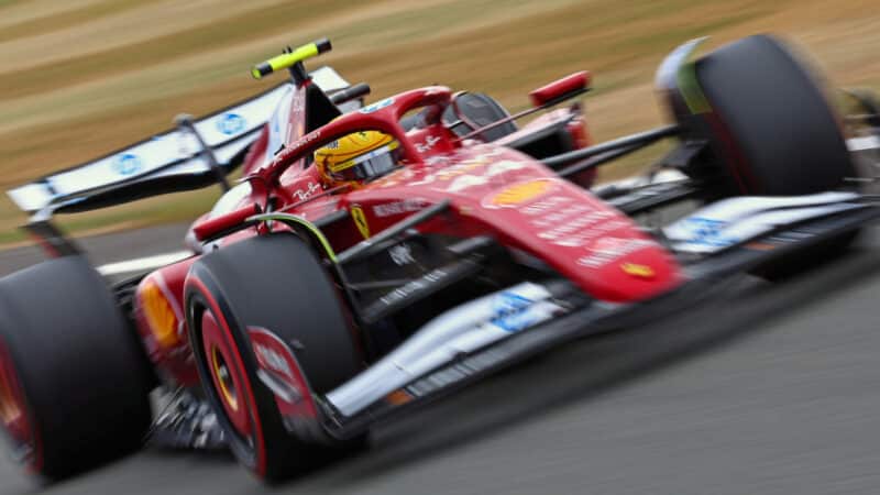 Lewis Hamilton (Ferrari) during practice for the 2025 British Grand Prix