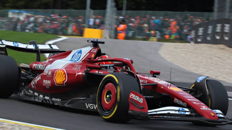 Charles Leclerc (Ferrari) in the 2025 Belgian Grand Prix