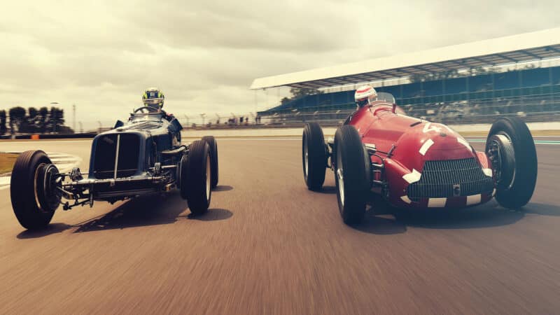 4 Martin Brundle Ollie Bearman old F1 cars 3